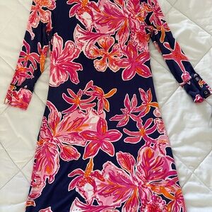Lilly Floral Long Sleeve Dress - Pink and Orange